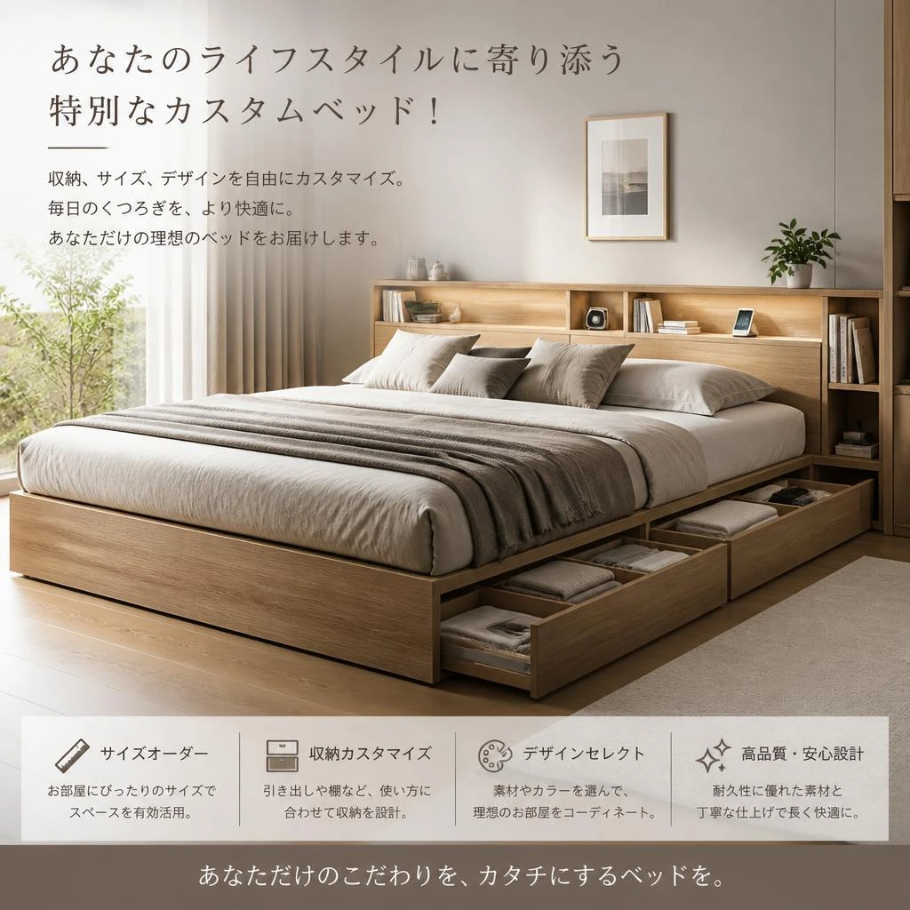 あなたのライフスタイルに寄り添う特別なカスタムベッド！