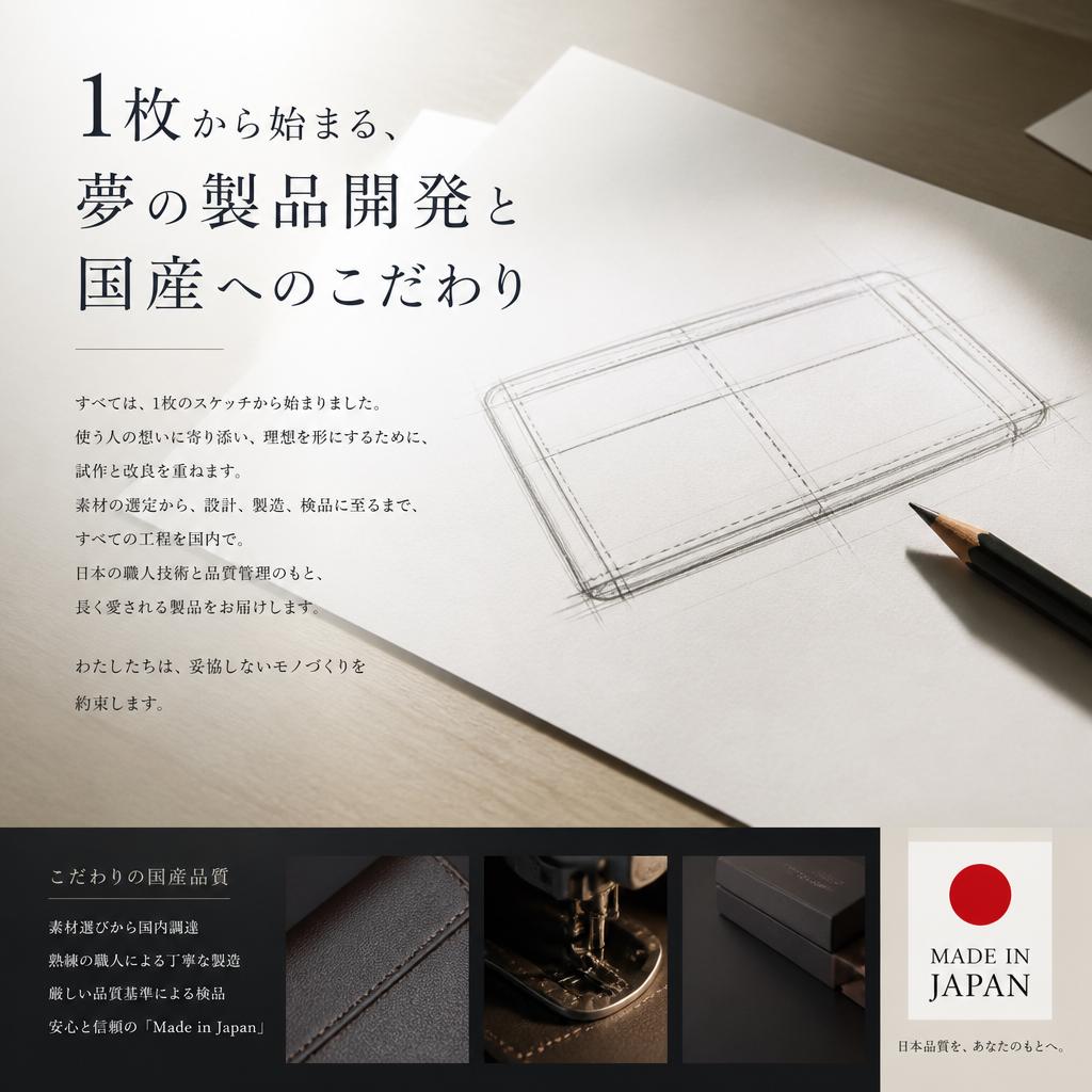 1枚から始まる、夢の製品開発と国産へのこだわり