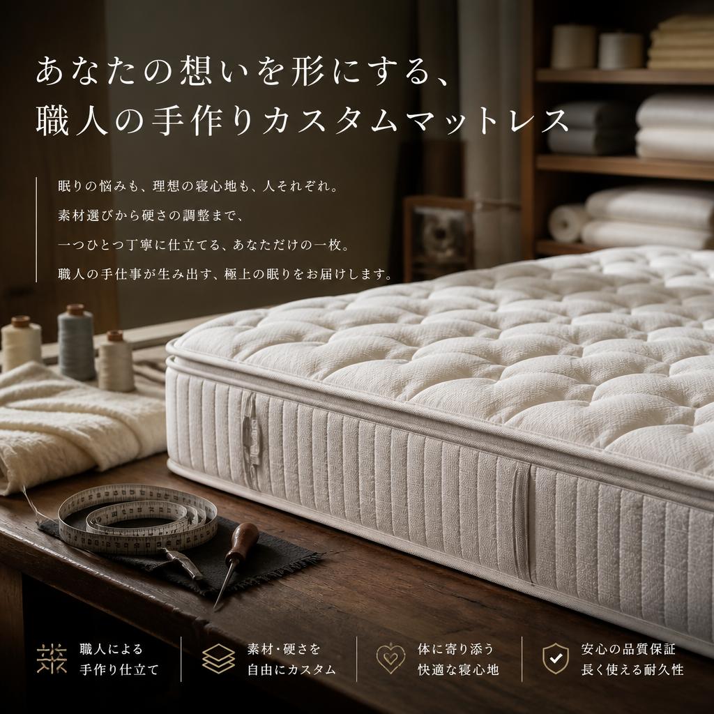 あなたの想いを形にする、職人の手作りカスタムマットレス
