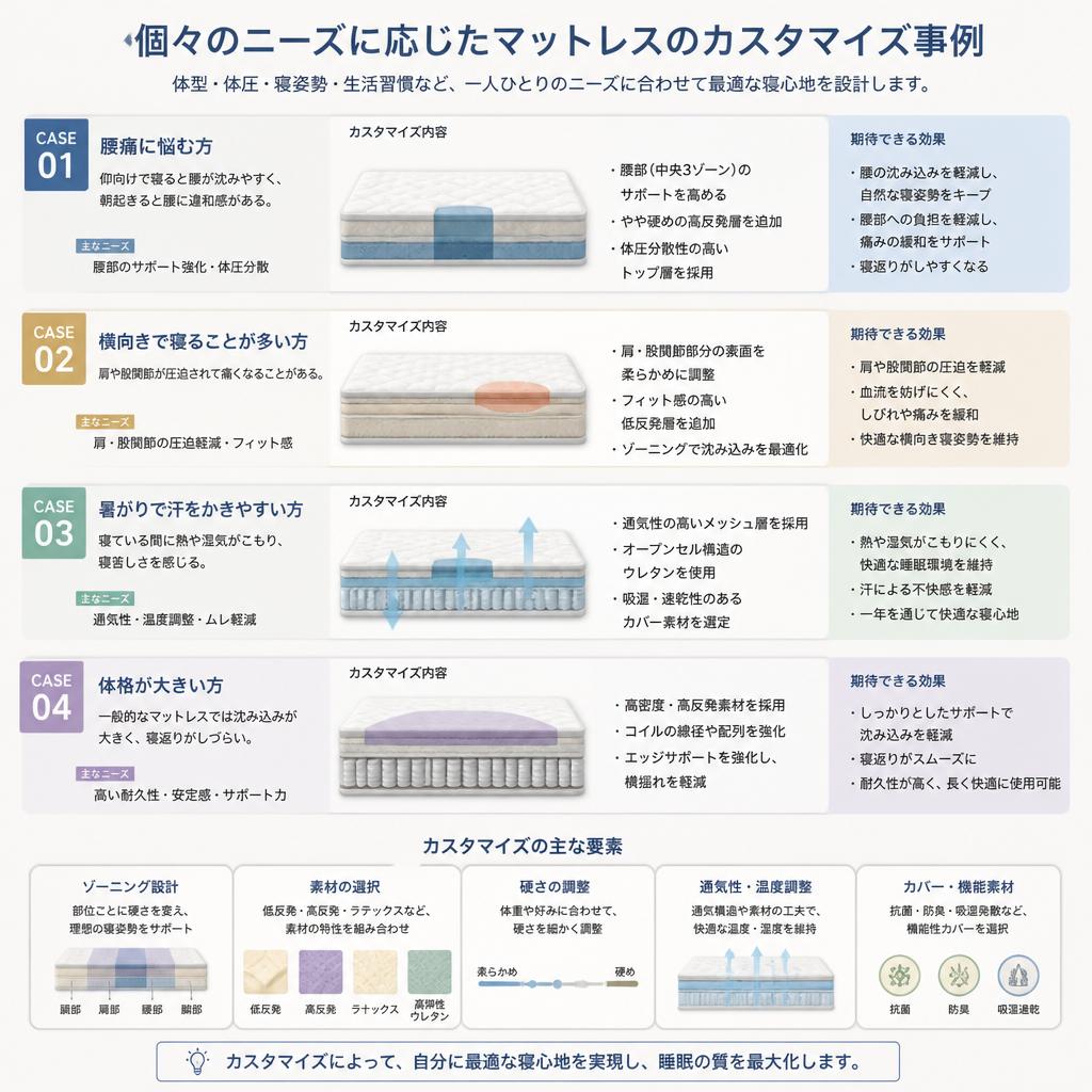 オーダーメイドで自分だけのマットレス