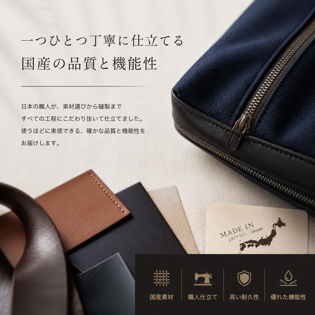 一つひとつ丁寧に仕立てる国産の品質と機能性