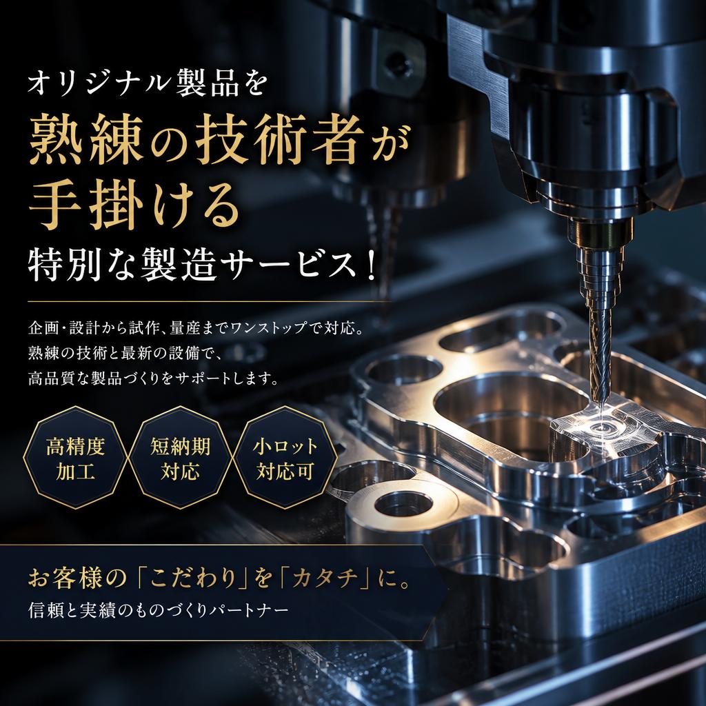 オリジナル製品を熟練の技術者が手掛ける特別な製造サービス！