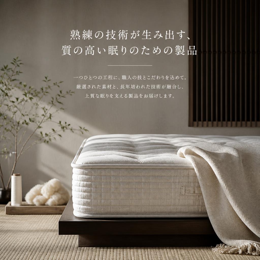 熟練の技術が生み出す、質の高い眠りのための製品