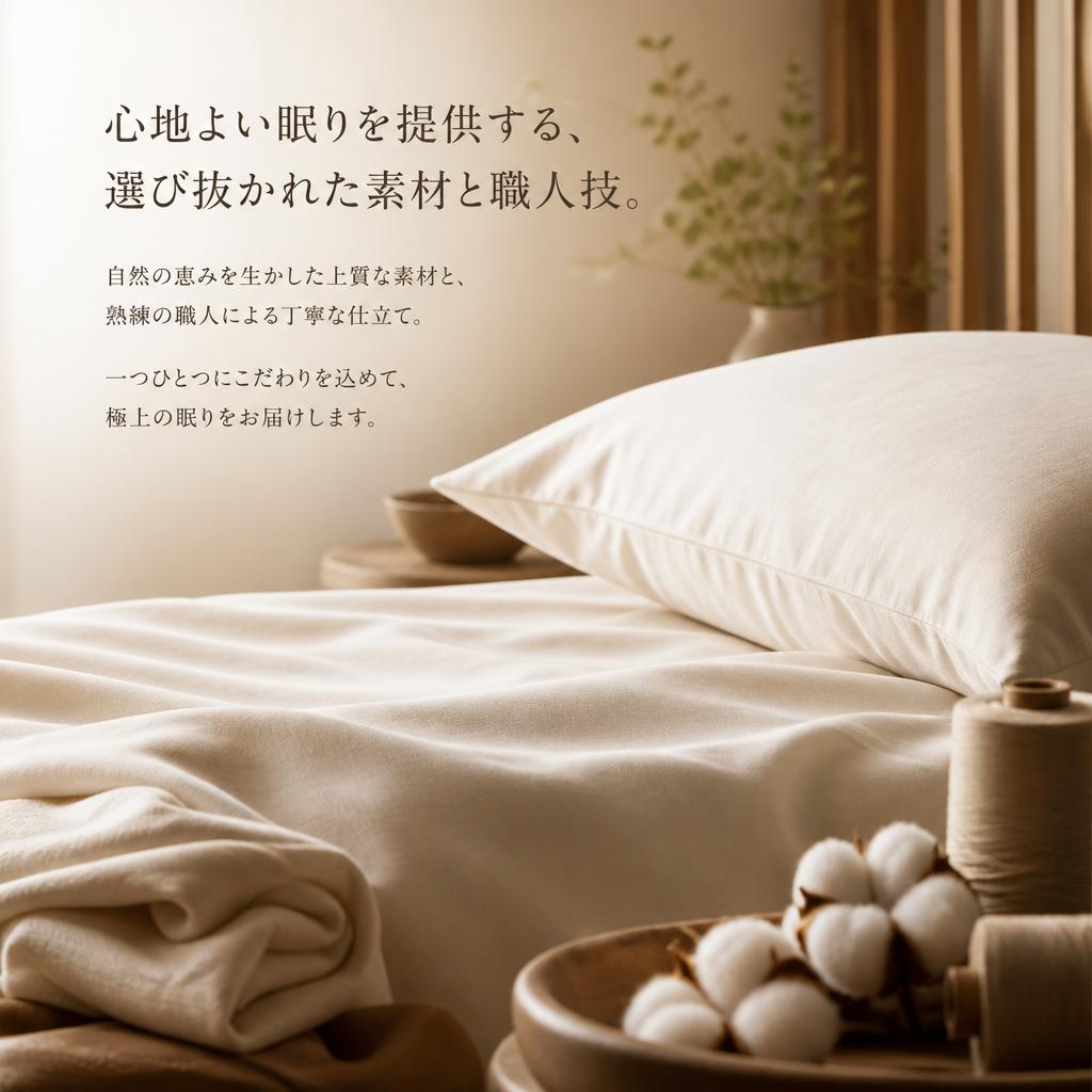 心地よい眠りを提供する、選び抜かれた素材と職人技。