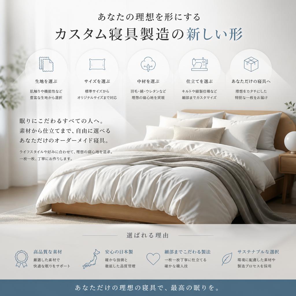 あなたの理想を形にするカスタム寝具製造の新しい形
